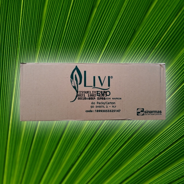 Napkin Luncheon Non Embosse (Border) Livi Evo Premium 60 Pack X 50 Sheet / Dus